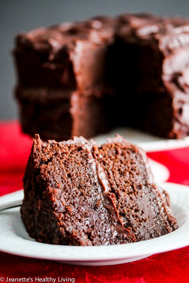 Gluten-Free Chocolate Cake inspired by Hershey's "Perfectly Chocolate" Chocolate Cake - super chocolatey and rich, no one will ever guess it's gluten-free