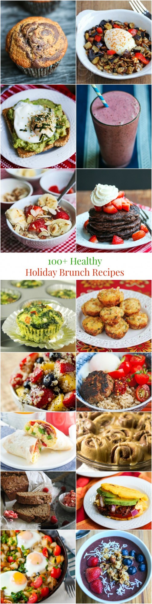 100+ Healthy Holiday Breakfast and Brunch Recipes - Pin this to save this HUGE collection of brunch recipes...pancakes, french toast, breakfast casseroles, hashes, international breakfast foods, smoothies and more!