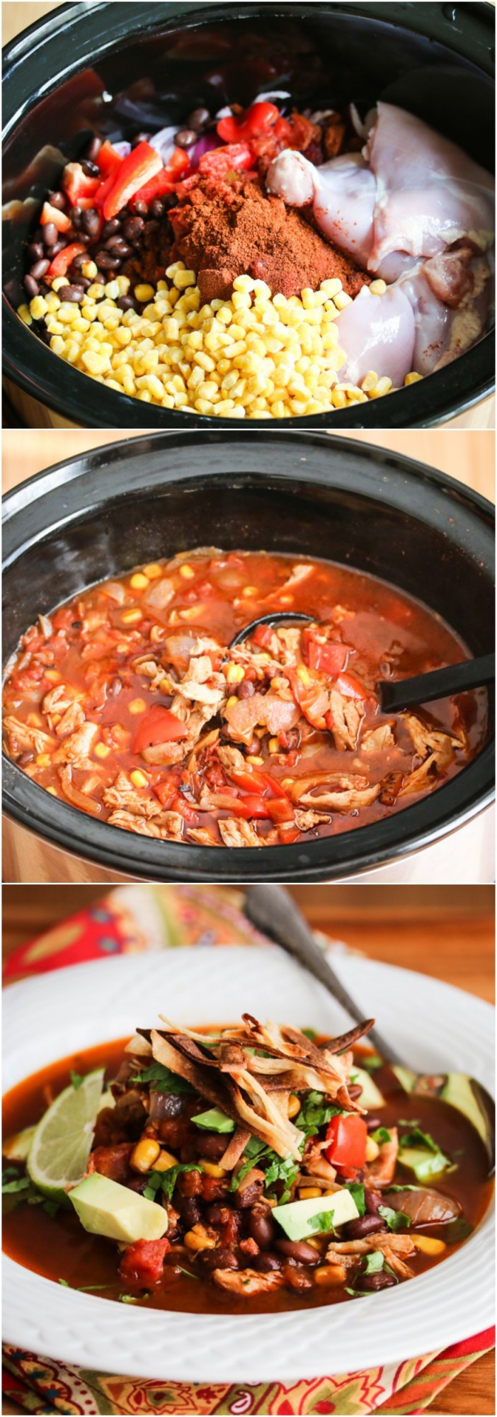 Slow Cooker Chicken Chili Tortilla Soup 