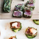 Spicy Tuna Cucumber Avocado Appetizers - these bite-size appetizers are amazing! Perfect for holiday entertaining