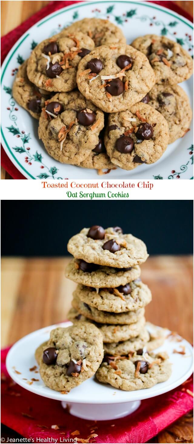 Toasted Coconut Chocolate Chip Oat Sorghum Cookies - these are a wonderful addition to your holiday cookie tray - they're healthy and naturally gluten-free too!