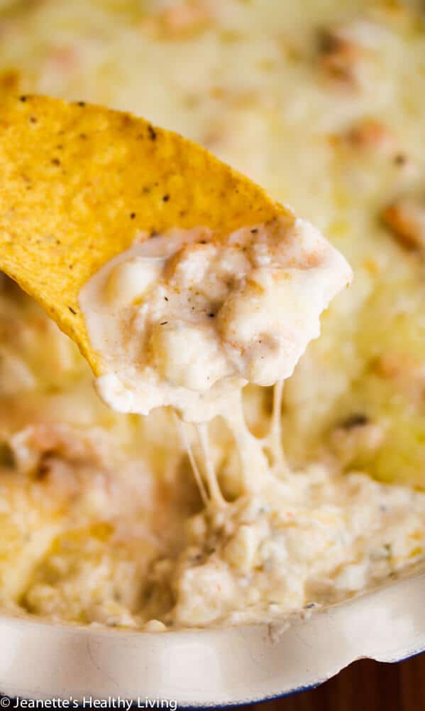 Skinny Buffalo Chicken Wing Dip - serve this lightened up version of a favorite Game Day appetizer without any guilt!
