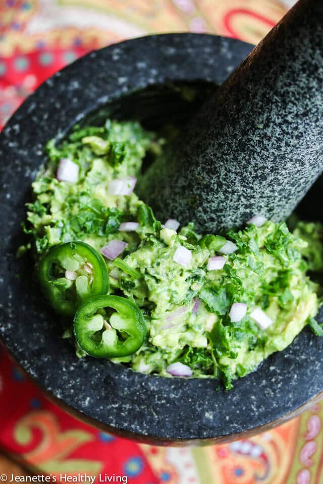 Kale Guacamole - a healthy and easy recipe, perfect for Super Bowl!