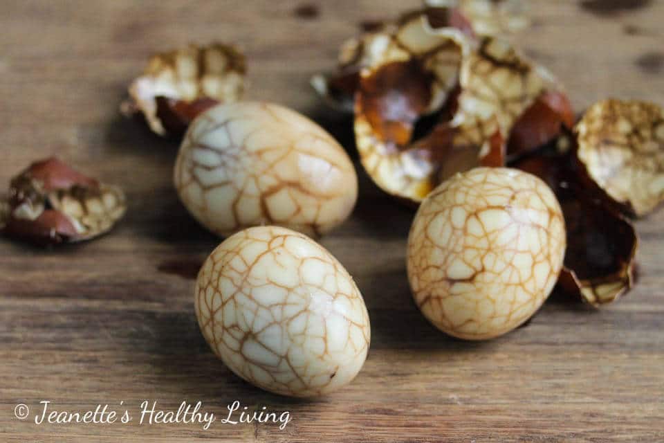 Chinese Marbled Tea Eggs - these beautiful eggs are flavored with star anise and soy sauce