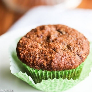 Banana Chocolate Chip Oat Flaxseed Almond Muffins - these healthy muffins use flaxseed to replace half the oil in the typical recipe