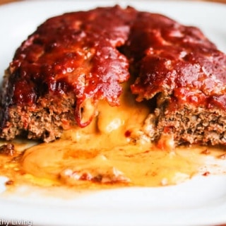 Cheese Stuffed Turkey Quinoa Mushroom Meatloaf - this decadently delicious meatloaf is made healthier with quinoa and a whole pack of mushrooms