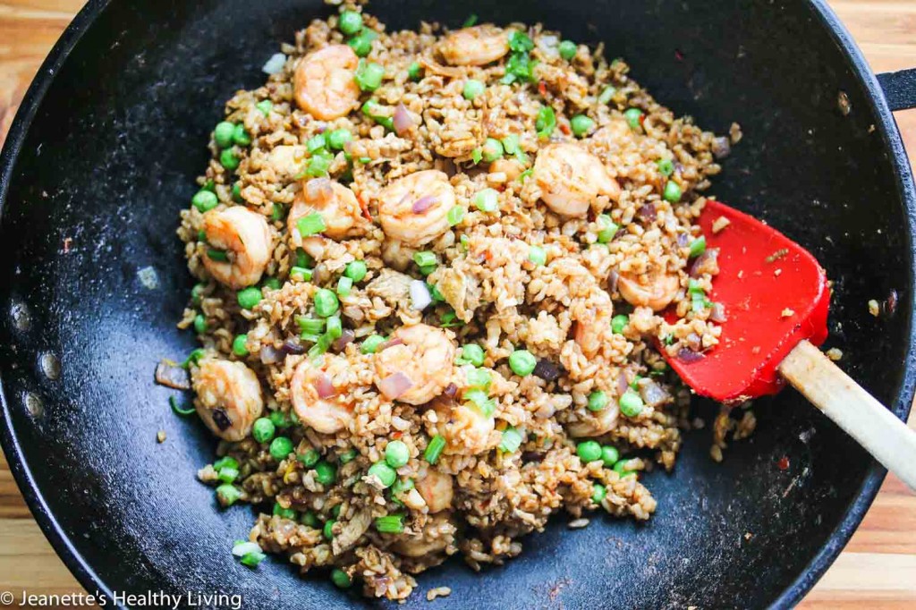 Indonesian Shrimp Fried Brown Rice - this Southeast Asian fried rice is sweet, savory and a touch spicy, perfect for any meal of the day