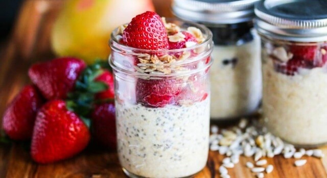 Twenty Healthy Overnight Oatmeal Recipe Combinations - these no-cook oatmeal in mason jars are a quick, healthy grab-and-go breakfast. Make a batch for the week and use any of these 20 recipe combinations. Nutrition facts included in this post.