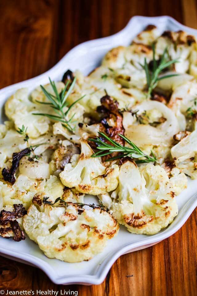Grilled Cauliflower with Rosemary and Thyme - an easy side dish using fresh herbs for summer grilling