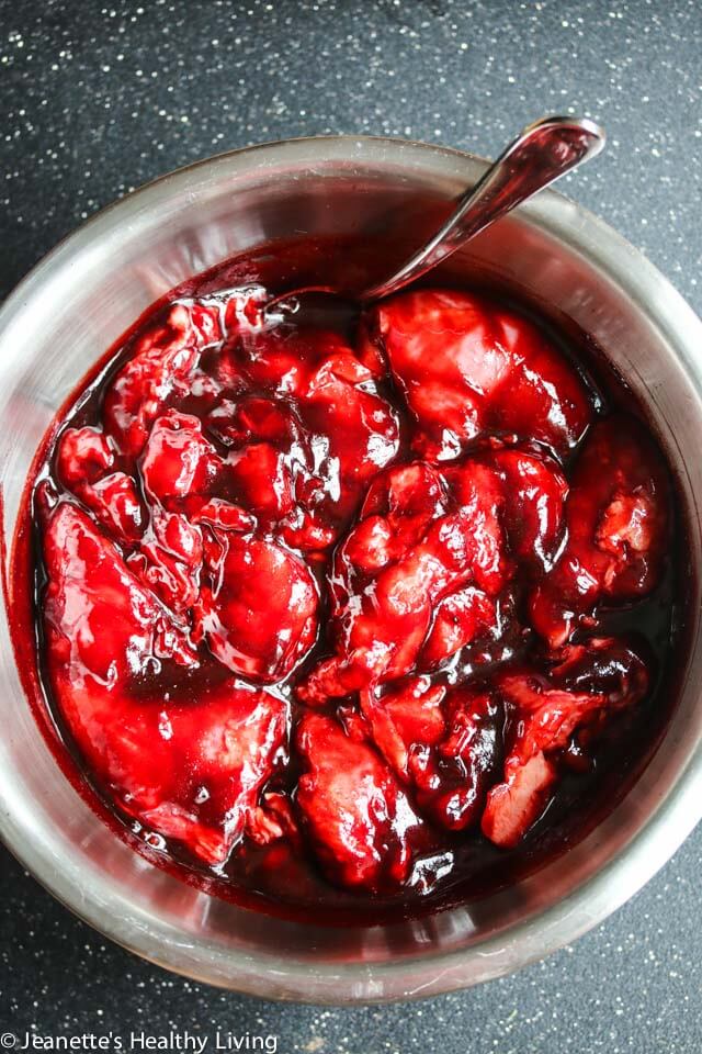 Grilled Chinese Char Siu Chicken - this marinade is phenomenal! No artificial colors in this recipe - brilliant red beet powder stands in for red food coloring