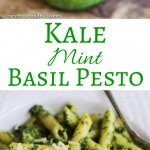 Kale Mint Basil Pesto - a summer pesto that's healthy and delicious ~ toss with pasta (hot or cold), add a few spoonfuls to potato salad, or use it on sandwiches and pizza
