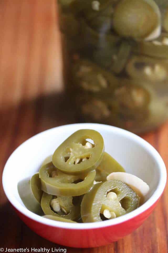 Pickled Jalapeño Peppers - so easy to make at home. Garlic and coriander seeds add a little something special.