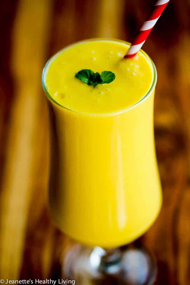 Mango Coconut Milk Smoothie - this tropical fruit smoothie is healthy, delicious and perfect for breakfast or an afternoon pick-me-up