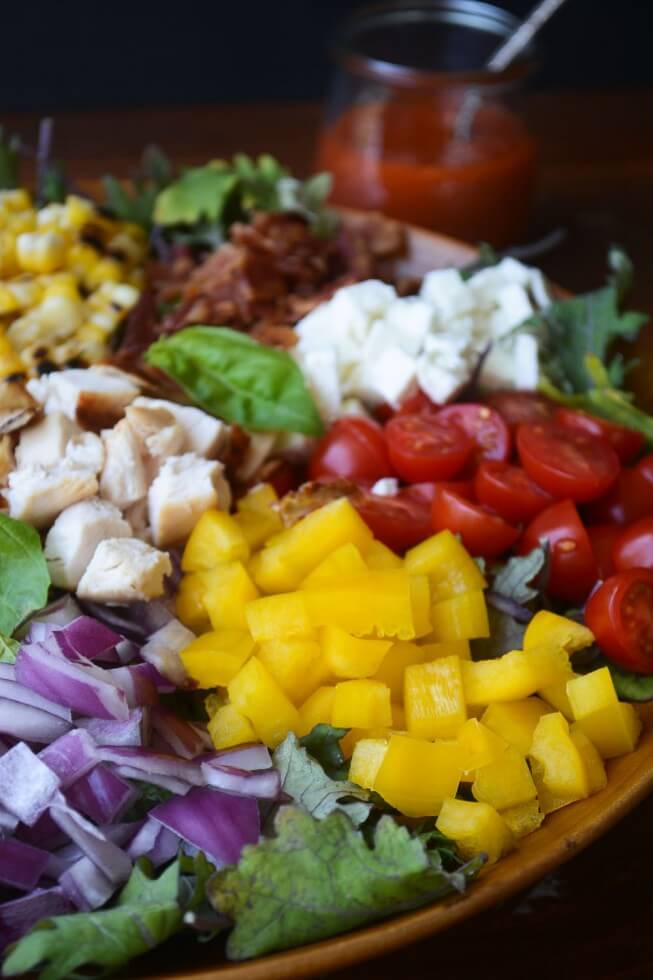 Chopped Salad with Spicy Tomato Vinaigrette