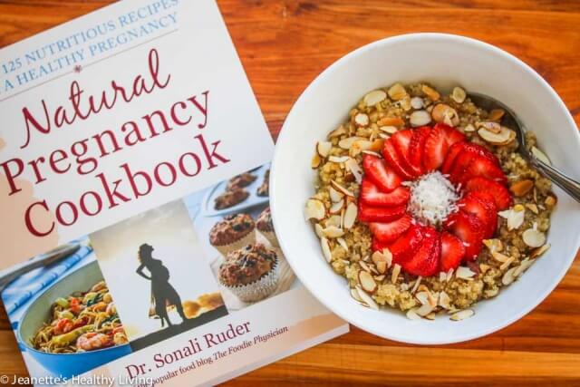 Strawberry Almond Breakfast Quinoa Recipe - a healthy and nutritious meal, packed with protein, fiber, vitamins, and minerals. From the Natural Pregnancy Cookbook