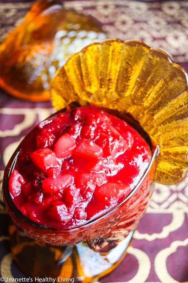 Cranberry Pear Sauce - this easy cranberry sauce can be read in less than 15 minutes; it can be made ahead of time for Thanksgiving