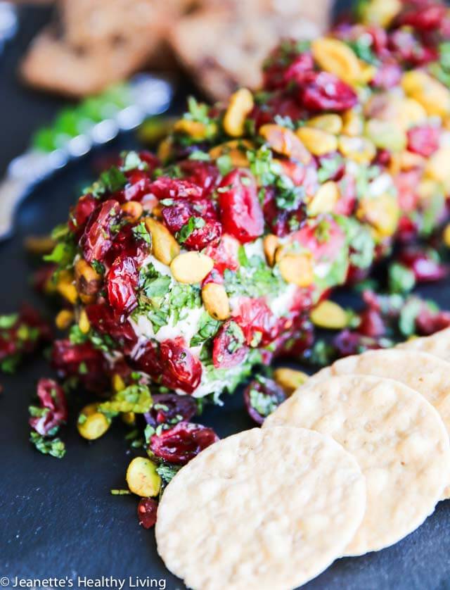 Cranberry Pistachio Mint Goat Cheese Appetizer - this elegant appetizer is perfect for Christmas. It is SO easy - just 5 ingredients and it can made in no time!
