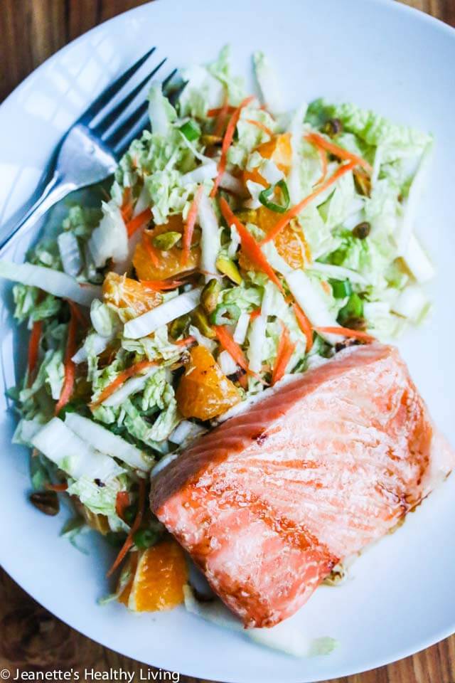 Slow Roasted Salmon with Asian Napa Cabbage Slaw - this healthy meal is low-carb, gluten-free, dairy-free. It can be enjoyed as part of The Daniel Plan menu plan