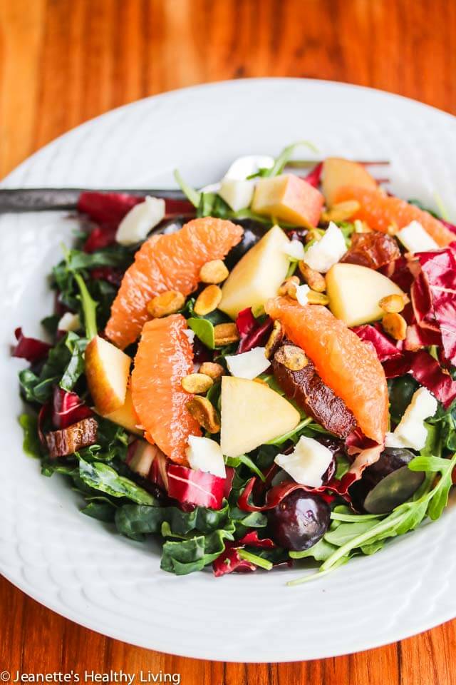 This Winter Kale Arugula Radicchio Orange Salad will brighten up your menu during the cold months of winter