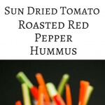Smoky Sun Dried Tomato Roasted Red Pepper Hummus - this vibrant hummus is the perfect crudite dip for a party!
