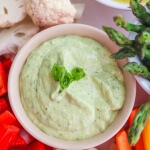 Avocado Green Goddess Dip - this light dip is creamy and delicious - serve with an assortment of veggies for your next party