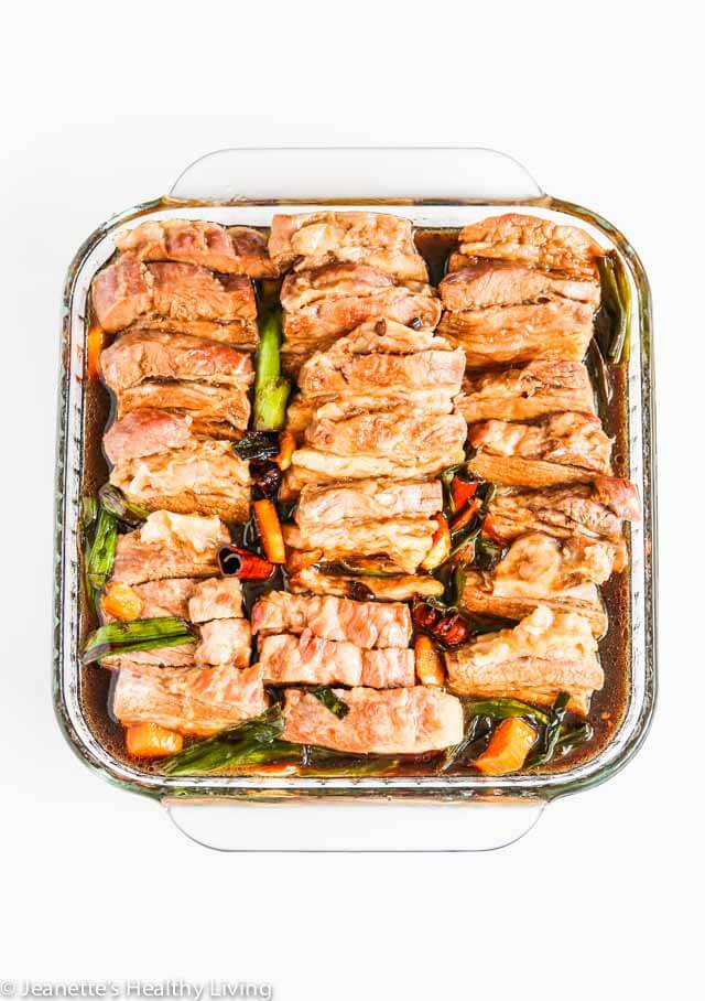 Chinese Five Spice Pork Belly - I make this for special occasions and it always receives rave reviews. Serve with steamed Chinese buns, hoisin sauce and sliced cucumbers for an appetizer ~ https://jeanetteshealthyliving.com