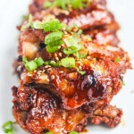 Baked Korean Gochujang Chicken Wings - these wings are sweet, spicy and perfect for a party. You can oven bake them or grill them - the marinade is the key