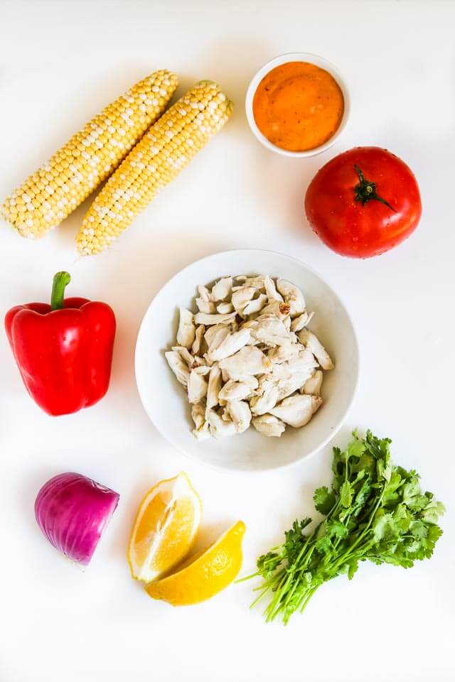 Chipotle Crab Corn Dip - this fresh, light crab dip has lots of fresh vegetables and gets a kick from homemade chipotle aioli ~ https://jeanetteshealthyliving.com