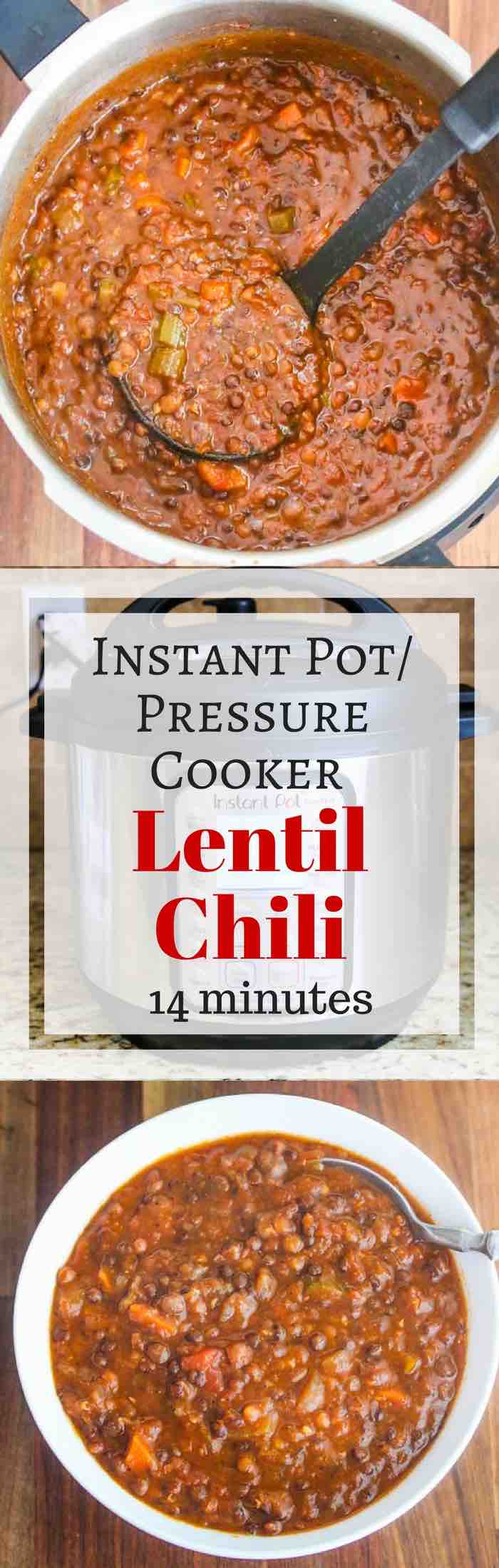 Pressure Cooker/Instant Pot Lentil Chili - vegan/vegetarian, quick, healthy, delicious meal