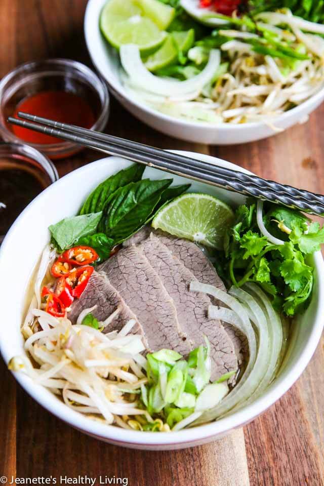 Vietnamese Beef Pho Noodle Soup - learn how to make this traditional beef broth scented with star anise, cloves and cinnamon