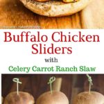 Buffalo Chicken Burgers with Celery Carrot Ranch Slaw