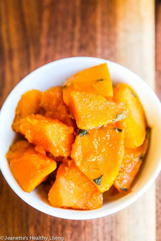 Japanese Braised Kabocha Squash - this simple braised squash dish is a wonderful side dish and reheats well.