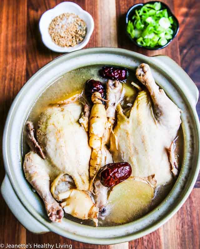Korean Ginseng Chicken Soup - a nourishing, rejuvenating chicken soup made with Korean ginseng