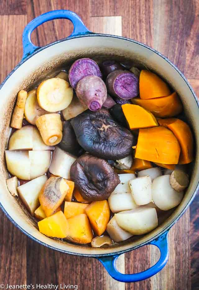 Japanese Root Vegetable Stew (Nishime) is a simple, nourishing, healing vegetarian dish believed to give strong, calm energy.