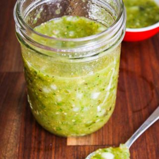 Roasted Tomatillo Salsa - this roasted version of salsa verde has so much more flavor. Delicious as a dip or condiment.