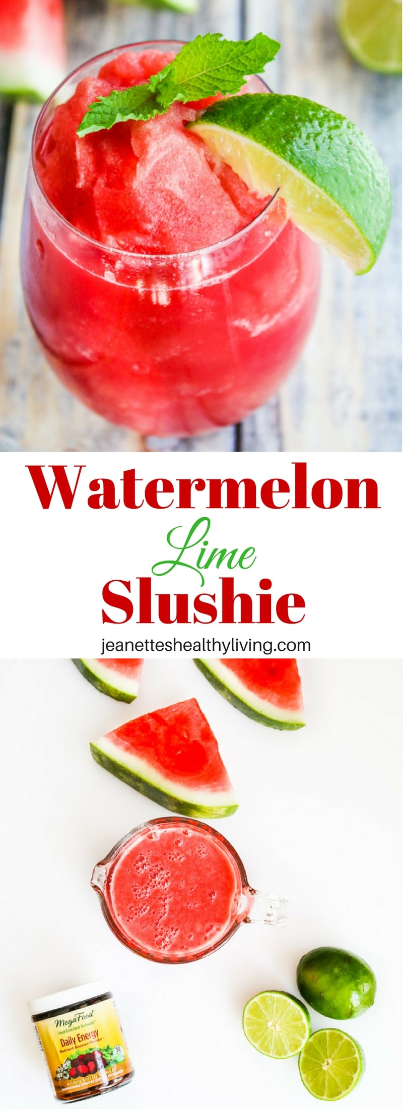 Watermelon Lime Slushie - just 3 ingredients! Refreshing, nutritious and stress reducing