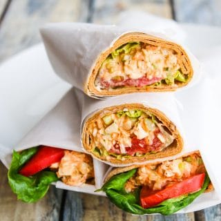 Buffalo Chicken WIng Salad - all the flavors of everyone's favorite Buffalo chicken wings in a wrap sandwich