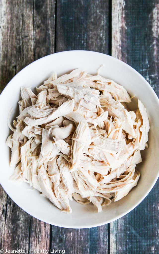 Instant Pot Shredded Poached Chicken - pressure cooking takes 6 minutes to cook - use in any dish that calls for cooked chicken ~ chicken chili, chicken enchiladas, tacos, quesadillas, pasta dishes