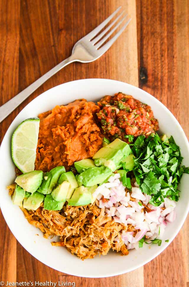 Instant Pot Colombian Shredded Pork - takes just 30 minutes to cook until tender. Delicious in burrito bowls, tacos, empanadas, arepas or nachos