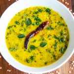 Instant Pot Three Chile Dal (vegan/vegetarian) - fragrant and flavorful -spices include cumin, black mustard seeds, cilantro, garlic, green and red chiles, and cayenne