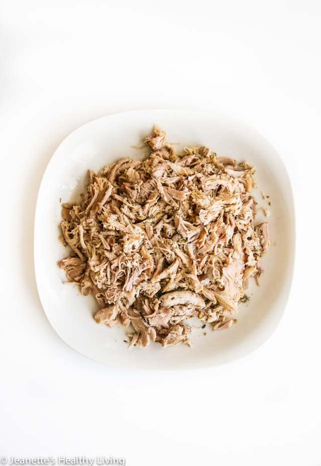 Instant Pot Chicken Carnitas (Paleo, Whole 30 friendly) - cooks in just 10 minutes; serve in tacos, burrito bowls, salads and more