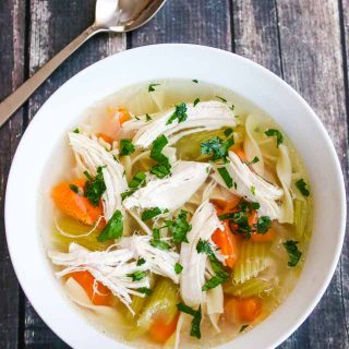 Instant Pot Homemade Chicken Soup - 15 minutes to cook; freezable; any extra shredded cooked chicken can be used in other recipes too