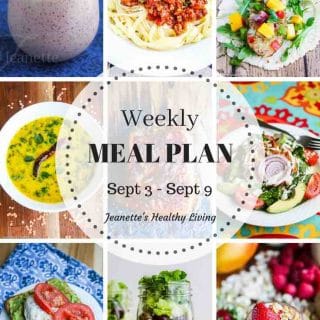 Healthy Meal Plan Sept 3 - Sept 9