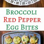 Broccoli Red Pepper Egg Bites - perfect for on-the-go breakfasts, quick pick-me-up snacks or breakfast buffets; easy customizable