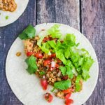 Instant Pot Vegetarian Lentil Tacos - flavorful, delicious vegetarian/vegan lentils served in burrito bowls or in tortillas/taco shells