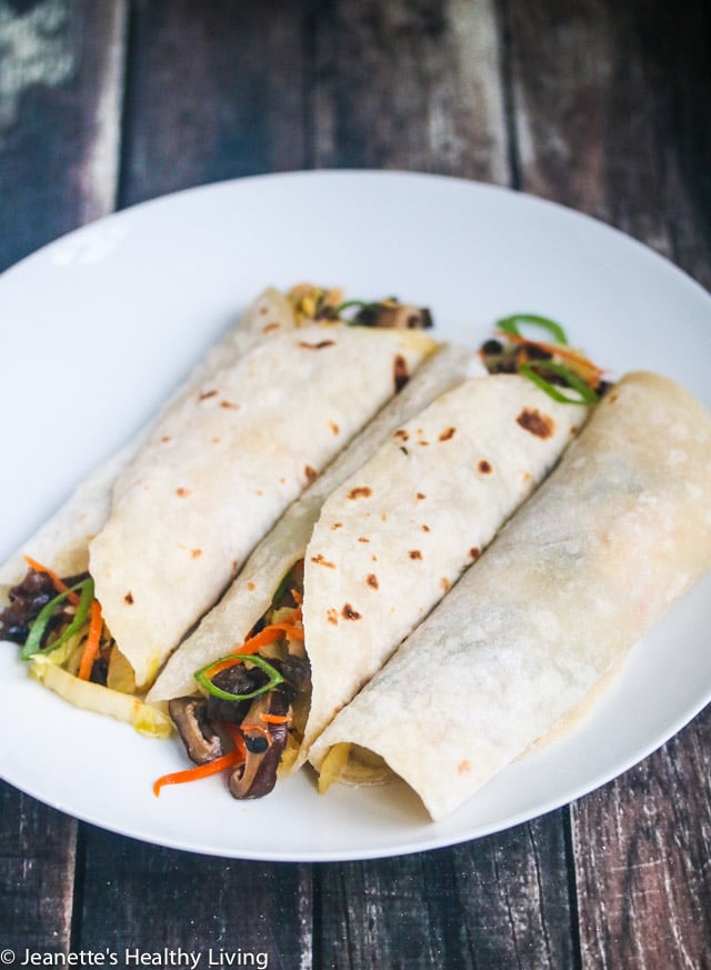 Moo Shu Shrimp Pancakes - healthy and delicious meal in a wrap