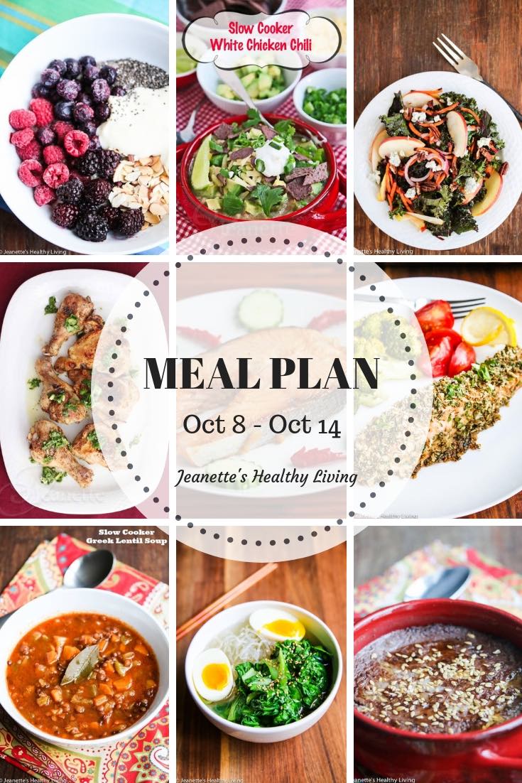 Weekly Healthy Meal Plan Sept 24 - Sept 30 - Weekly Healthy Meal Plan Oct 8 - Oct 14 - breakfast, lunch and dinner recipes and ideas to help get healthy meals on your family's table