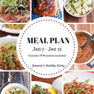 Weekly Meal Plan Jan 7 - Jan 13 - Calories and WW points included