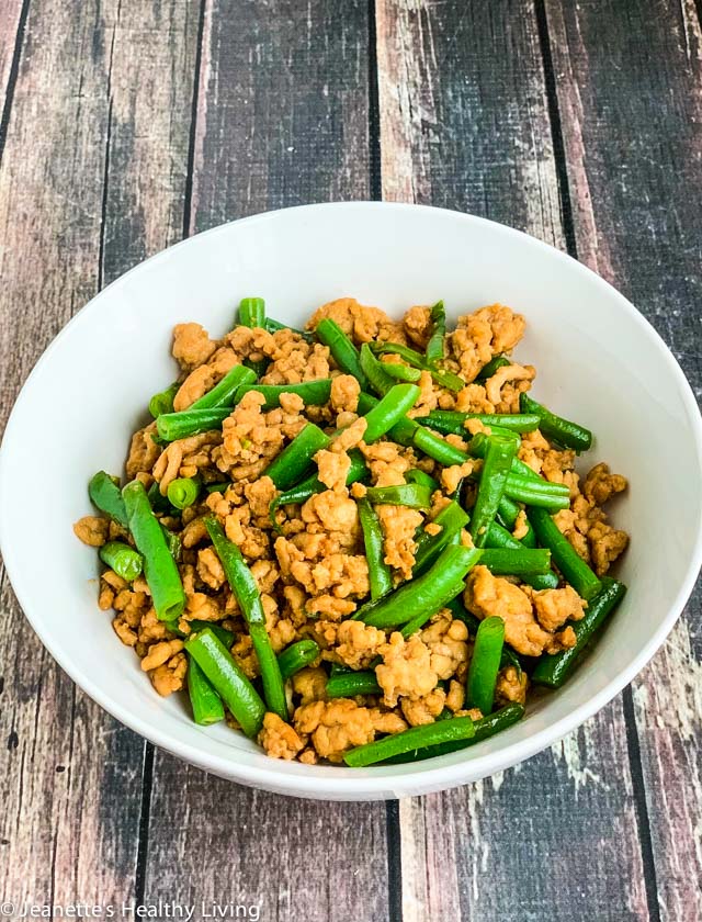 Stir Fry Ground Chicken and Green Beans - simple, healthy, delicious dish