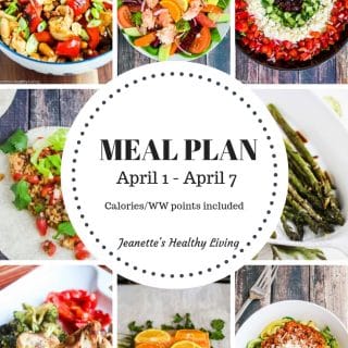 Weekly meal plan April 1 - April 7